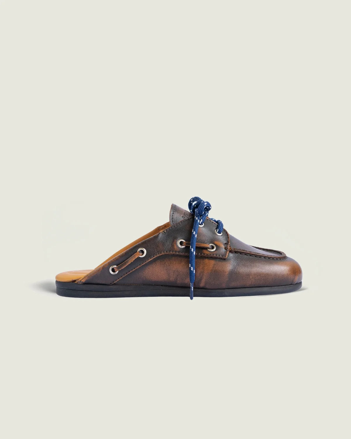 Posa boat loafer mule - leather | Coffee