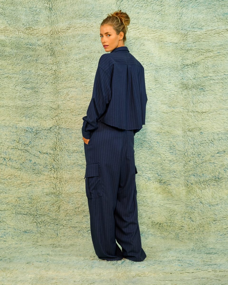 Ezra Cropped Shirt Pin Striped