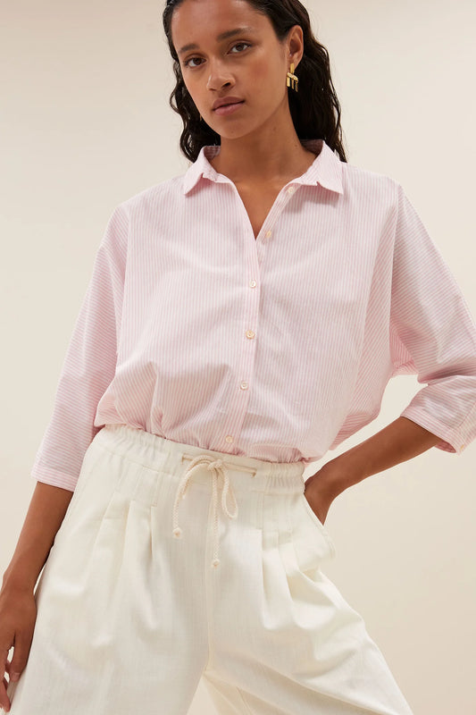 Norel Roze Pinstripe Bouse