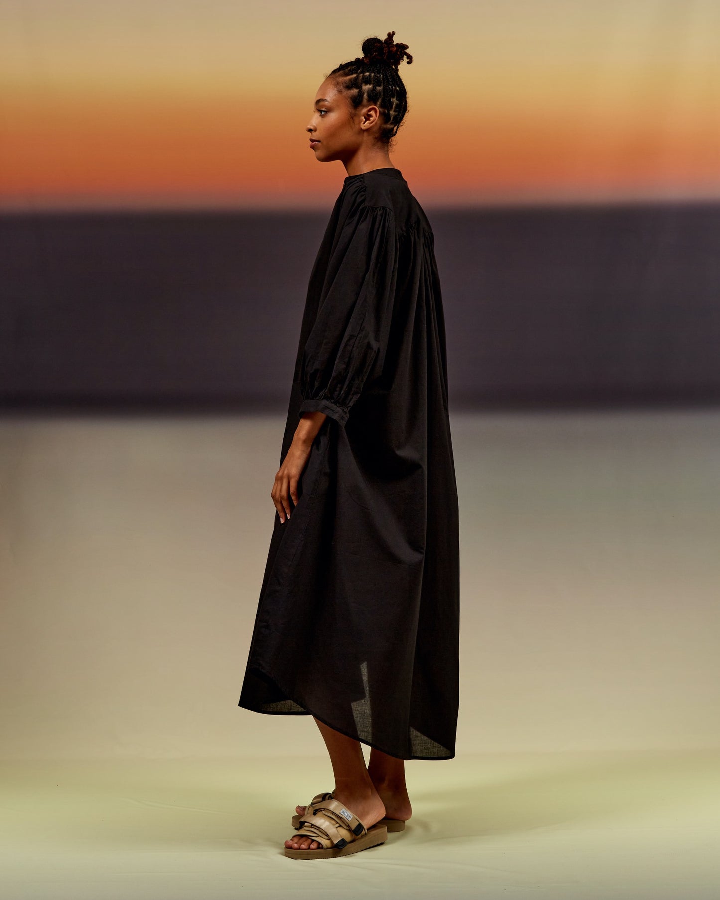 balloon dress long double layered