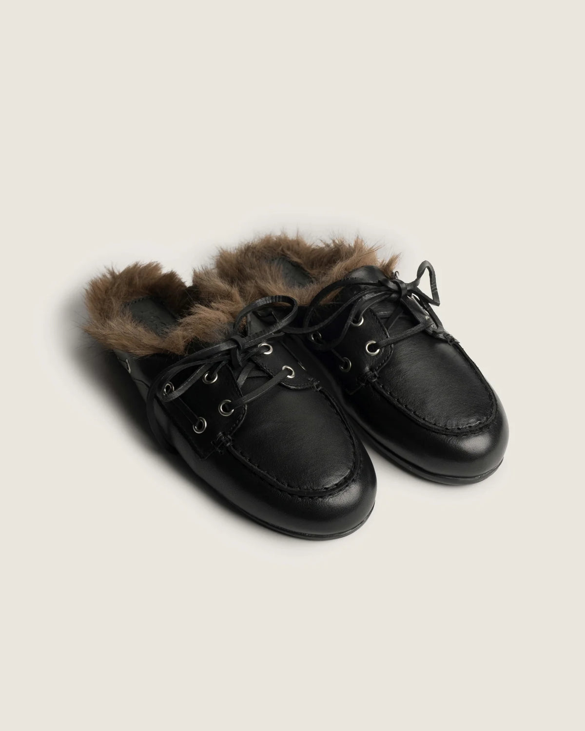 Boat Loafer Mule Hairy Fur