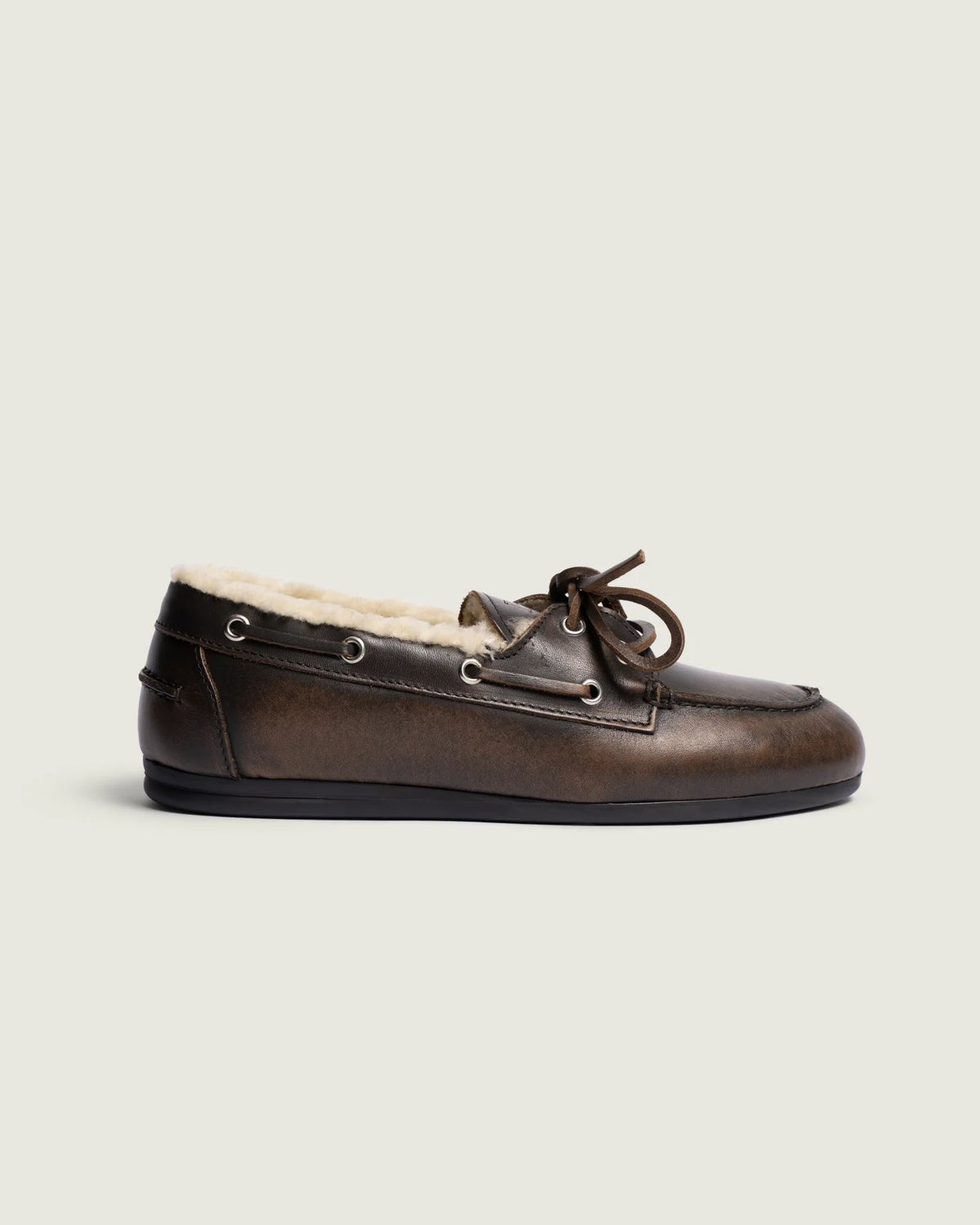 Boat Loafer Brushed Fur Leather