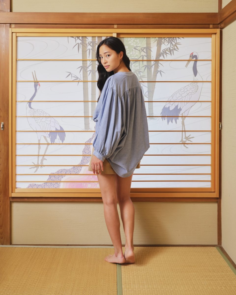 Balloon Blouse Denim Structure